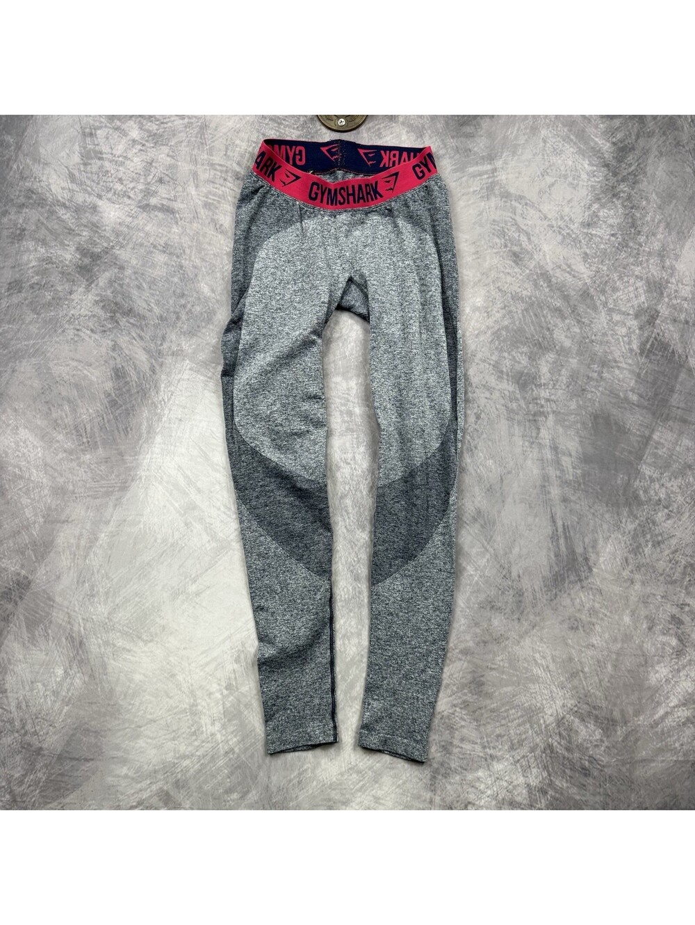 Gym Shark Women's Legging Size XS Flex Dry Seamless m Logo Gray Athletic